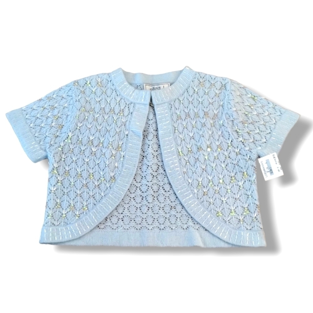 Women's Light Blue Cropped Sweater - Picture 2 of 7